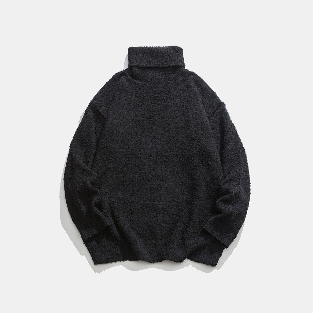 Solid color reversible high neck sweater knitted sweater🌹