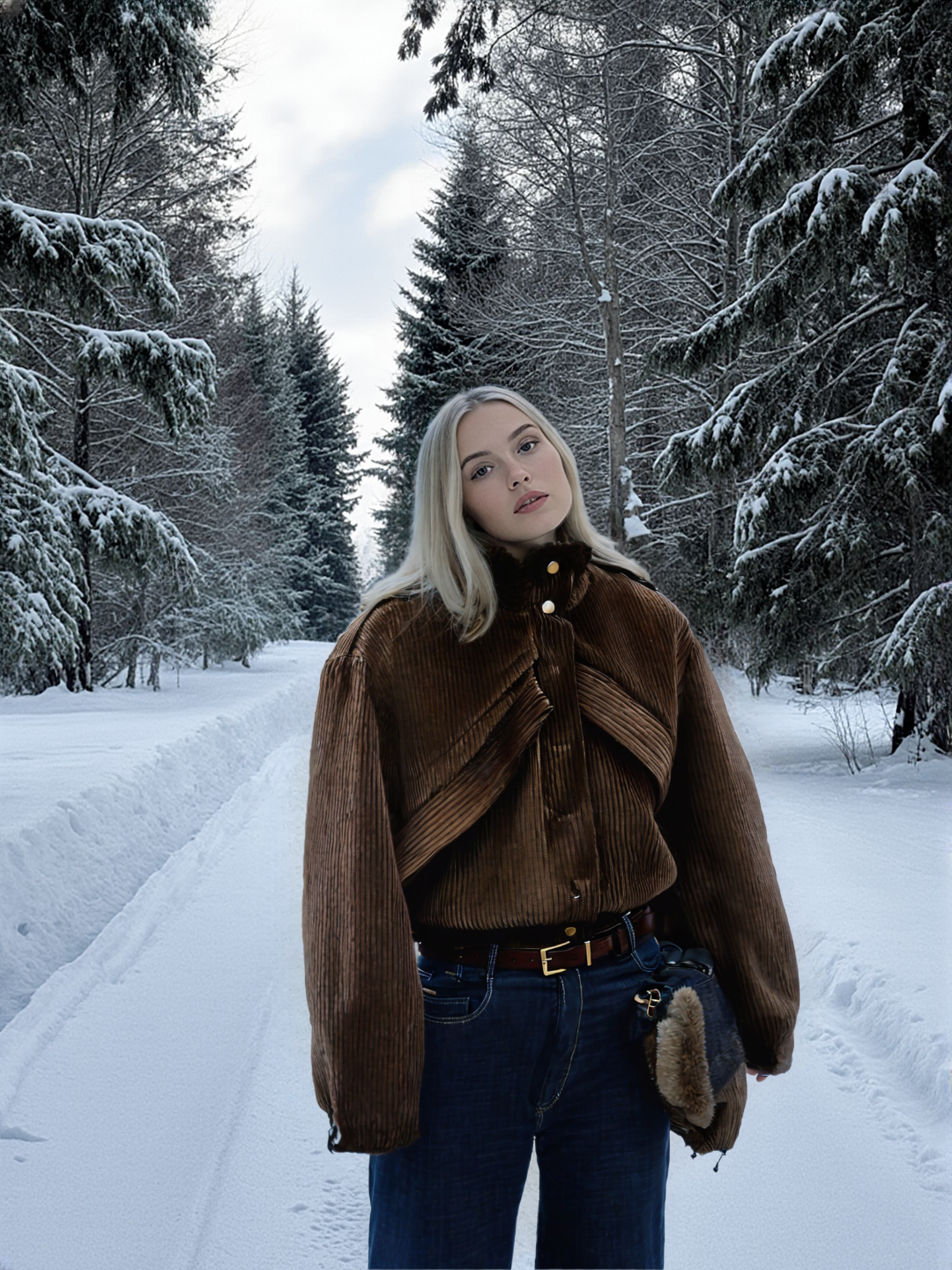 Style Brown Jacket Women's Design Sense Casual Leisure Corduroy Coat Cross-border Commuting🌹