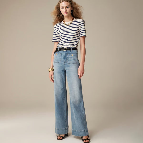 🧣👖LAST DAY SALE 56 % OFF Tummy Control Sailor Wide Leg Trouser - EstaLoco #