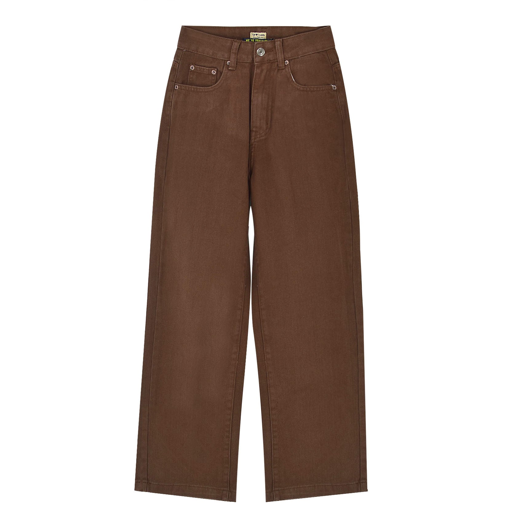 High Waist Straight Loose Brown Denim Trousers Drape Chocolate Street Hot Girl Sneakers🌹