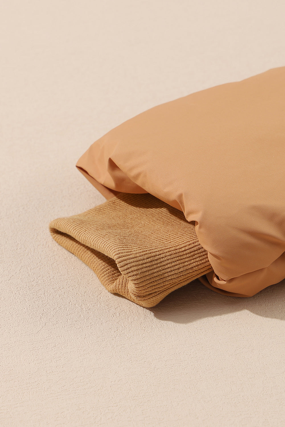 Brown Zip Up Pocketed Puffer Coal🌹