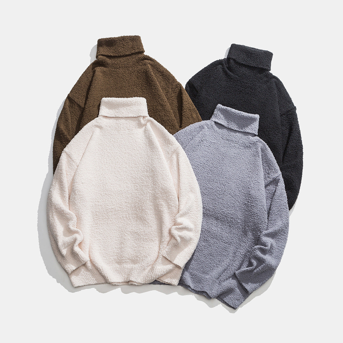 Solid color reversible high neck sweater knitted sweater🌹