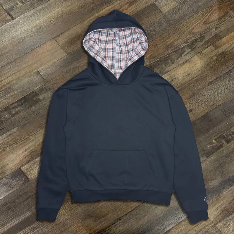 2-in-1 High Street Reversible Plaid Hoodie - EstaLoco #