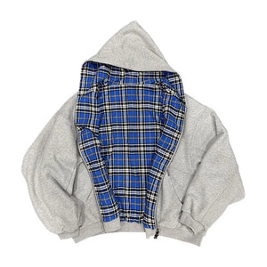 2-in-1 High Street Reversible Plaid Zip Hoodie - EstaLoco #
