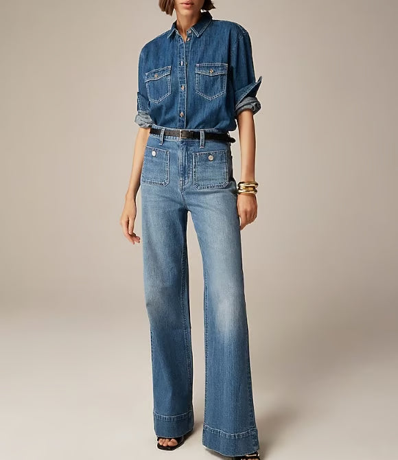 🧣👖LAST DAY SALE 56 % OFF Tummy Control Sailor Wide Leg Trouser - EstaLoco #